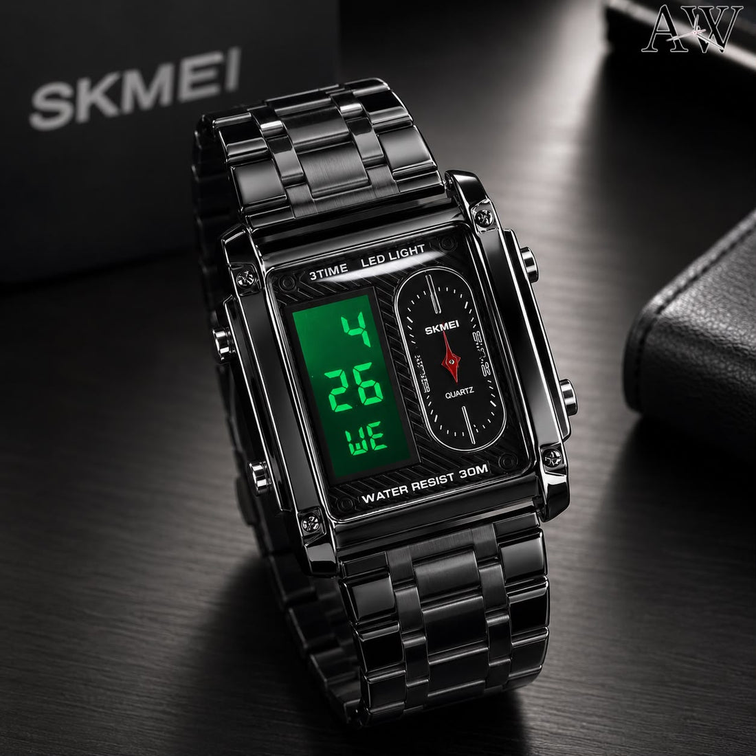 SKMEI Vintage Rectangular Digital Watch for Men