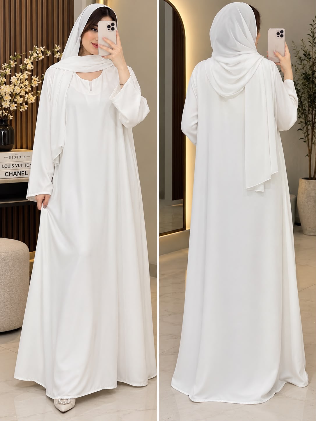 Premium Imported Nida Maxi Style Abaya with Sleeve Embroidery