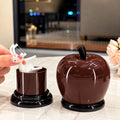 Premium Apple-Shaped Cotton Bud & Swab Holder with Dustproof Lid | Luxury Vanity Organizer
