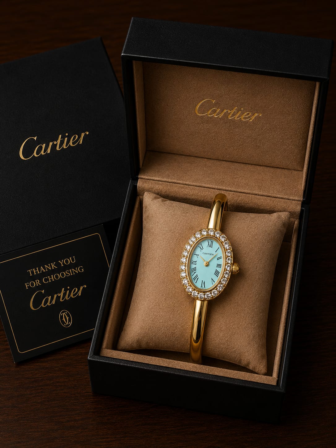 Cartier Luxury Vintage Bangle Watch for Women