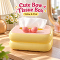 🎀 Cute Bow Tissue Box Cover – Adorable Pastel Room Decor ✨