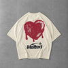"Urban Edge: The Melted Heart & Skeleton Graphic Tee"
