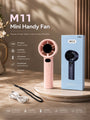 M11 Pro Mini Handy Fan - Portable Rechargeable Handheld Fan with Smart Digital Display