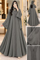 👉 Premium Nida Fabric Embroidered Front Open Abaya