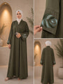 🌟 Elegant Swirl Embroidered Shining Nida Abaya – Modern Collection 🌟