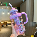 Cute Ice Cream Gradient Water Bottle 🍦✨ Portable Kids Sipper with Handle & Straw