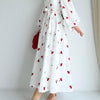 Cherry Print Long Maxi Dress