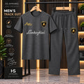 HS Apparel Men's Premium Lamborghini Track Suit - 2-Piece Cotton Jersey T-Shirt & Trouser